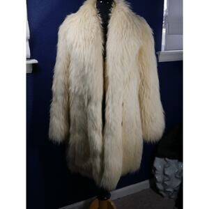Amazing RARE Bleached Finnish Raccoon & Pearl Fox Fur Coat Jacket Unisex!